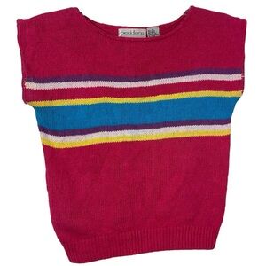 Vintage‎ Peddlers Linen Blend Pink Knit Sweater Vest - Size Medium